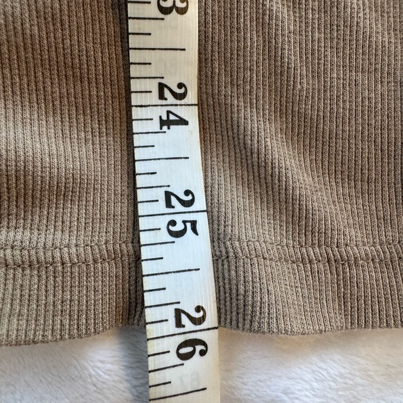 Katie Quinn Organic Cotton Ribbed Henley Tee Tan 3/4 Button NWOT Women’s Size XL - Picture 4 of 10